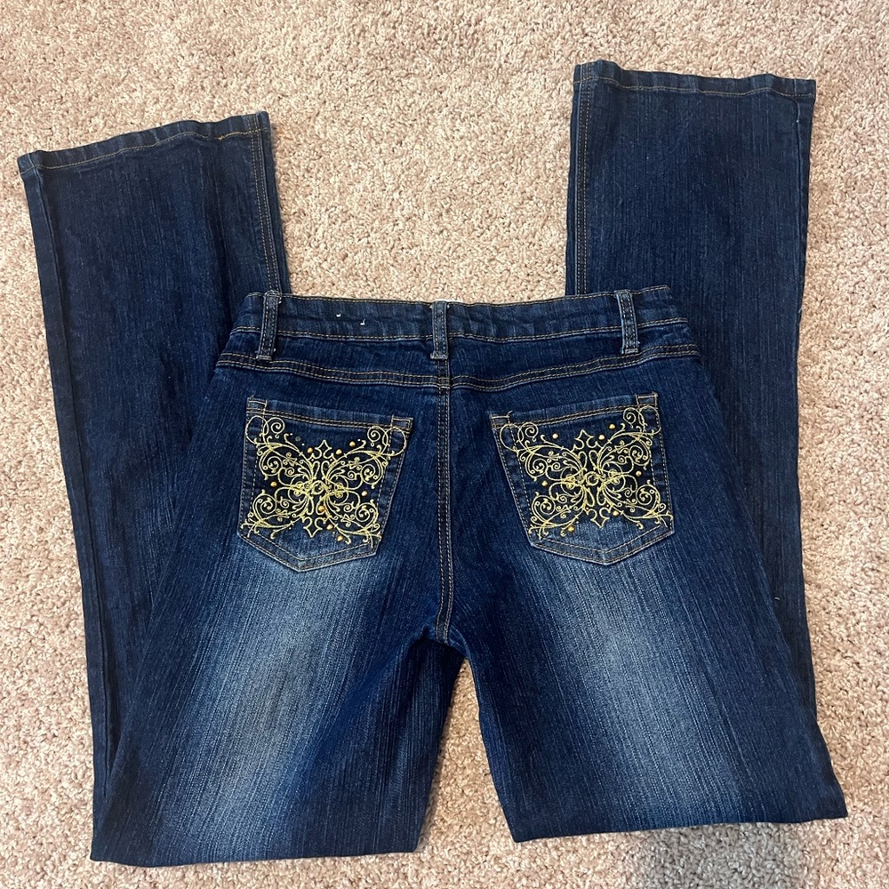 Y2K Southpole Butterfly Embroidered Jeans